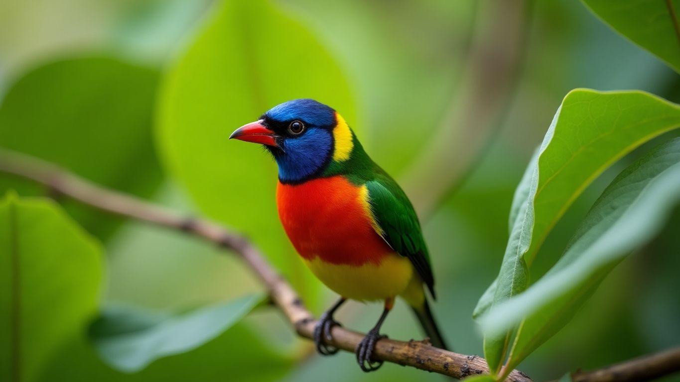 Diamante-de-Gould em cores vibrantes na natureza.